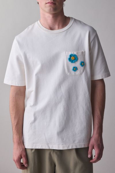Monitaly Crochet Flower Pocket Tee