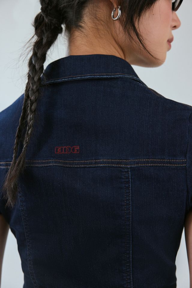 BDG Polly Slim Denim Short Sleeve Snap-Button Shirt #2