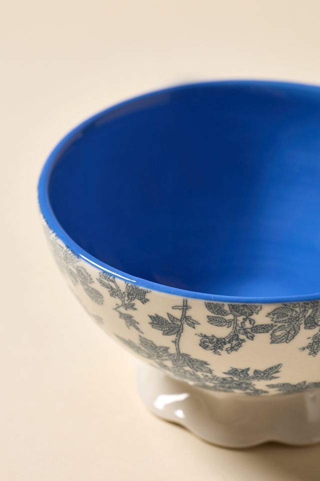 Courtney Ceramic Patterned Pedestal Snack Bowl #1