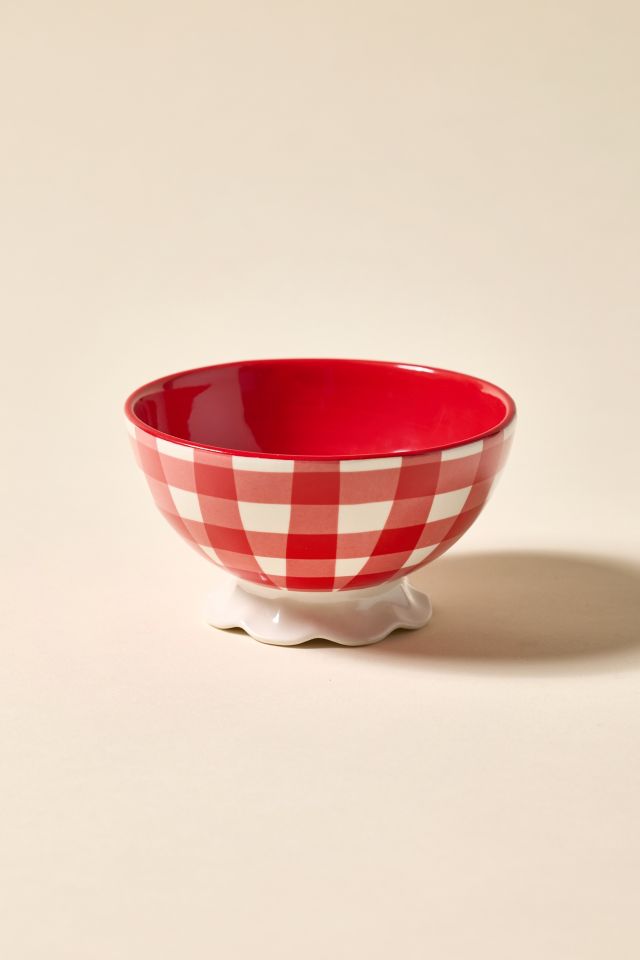 Courtney Ceramic Patterned Pedestal Snack Bowl #1