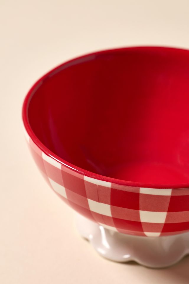 Courtney Ceramic Patterned Pedestal Snack Bowl #2