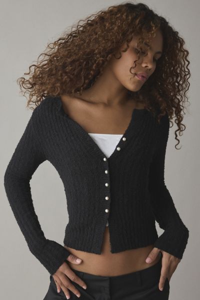 Urban Outfitters ブラックフリンジカーディガン XS Women's Black Cardigans | Urban Outfitters