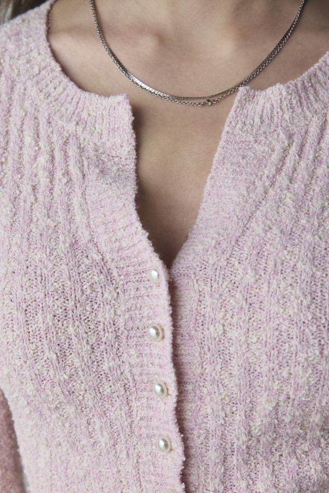 Kimchi Blue Rose Split-Front Textured Knit Cardigan #1