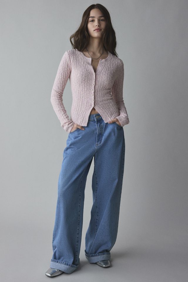 Kimchi Blue Rose Split-Front Textured Knit Cardigan #3