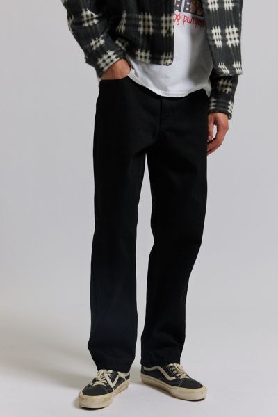 BDG 5-POCKET STRAIGHT FIT JEAN IN BLACK RINSE, MEN'S AT URBAN OUTFITTERS 