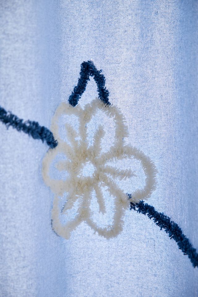 Falling Vines Floral Tufted Shower Curtain