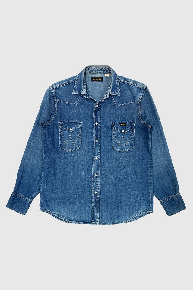 Vintage 1970’s Wrangler Western Denim Pearl Snap Shirt | Urban Outfitters