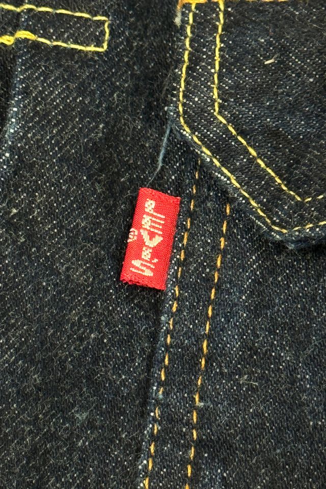 VTG 1990s JAPANESE BIG E TYPE 3 TRUCKER DENIM LVC JACKET MOD ROCKABILLY 36” S