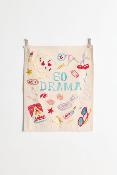 So Drama Embroiderd Flag Tapestry