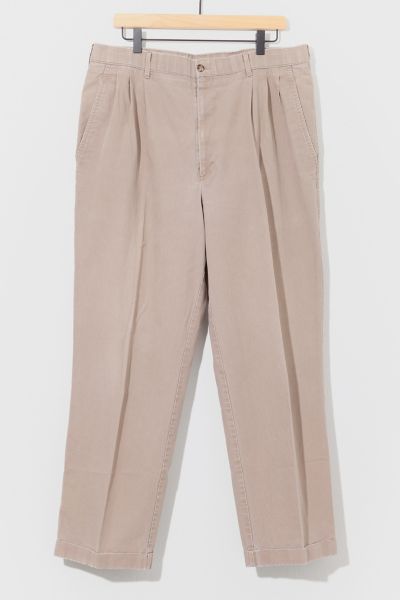 Vintage 1980s Distressed Brown Pleated Trousers
