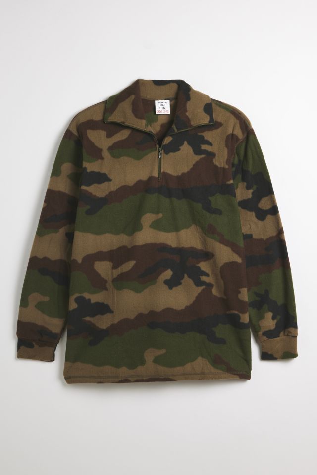 Vintage By UO Surplus Camo Fleece Half Zip Sweatshirt #1
