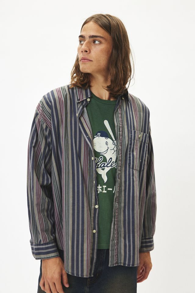 Urban Renewal Remade Overdyed Wide Stripe Button-Down Shirt #2