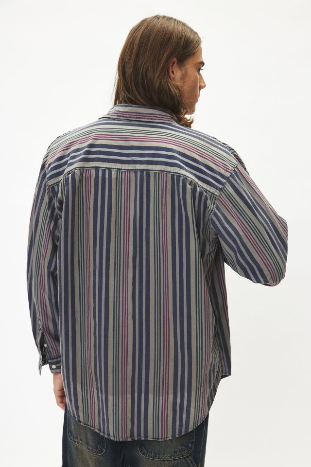 Urban Renewal Remade Overdyed Wide Stripe Button-Down Shirt #3