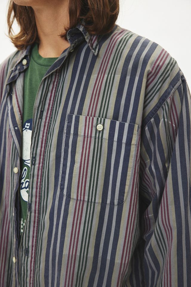 Urban Renewal Remade Overdyed Wide Stripe Button-Down Shirt #4