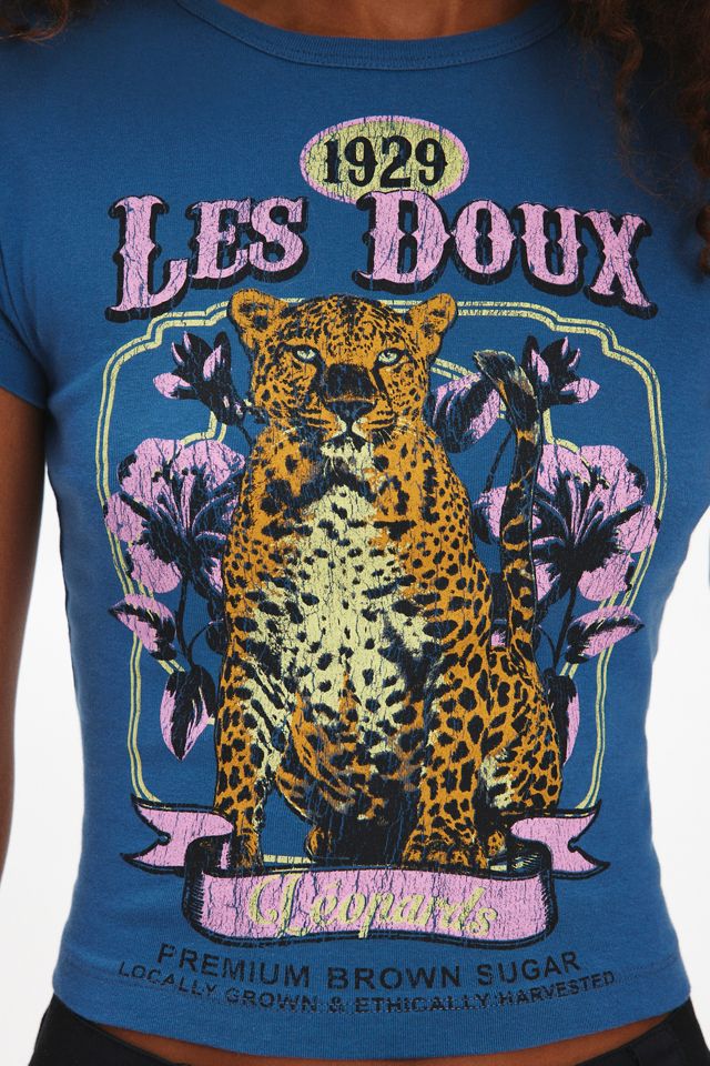 Les Doux Leopard Graphic Baby Tee | Urban Outfitters