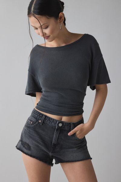 Bdg Georgie Denim Cutoff Short In Fishtown Wash, Women's At Urban Outfitters In Fishtown Wash