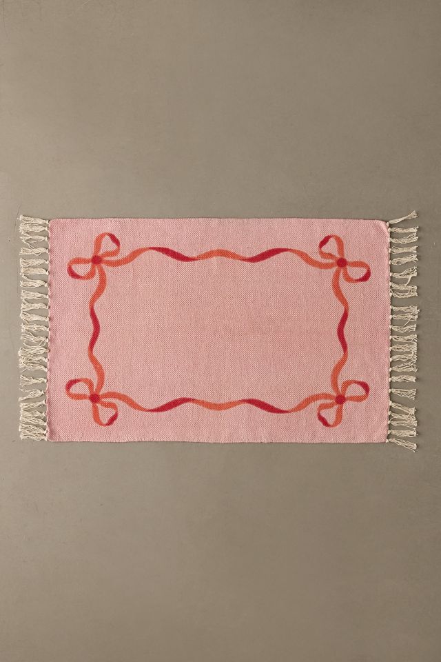 Lacey Bows Unbrushed Printed Rug