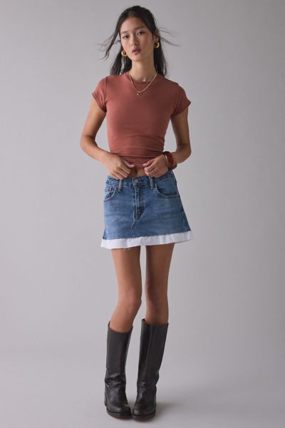 Bdg Short Sleeve Spill The Tee In Coconut Shell, Women's At Urban Outfitters