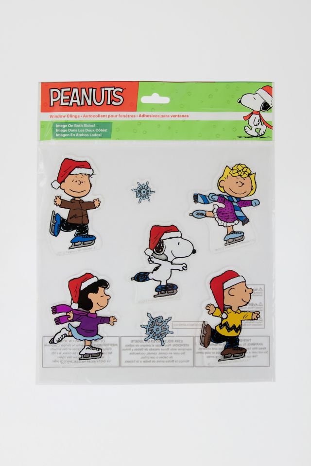 Peanuts Characters Ice Skating Window Cling Set #1