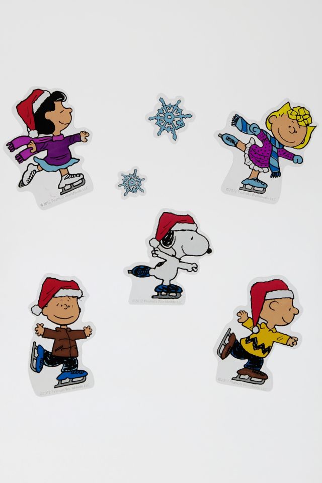 Peanuts Characters Ice Skating Window Cling Set #3