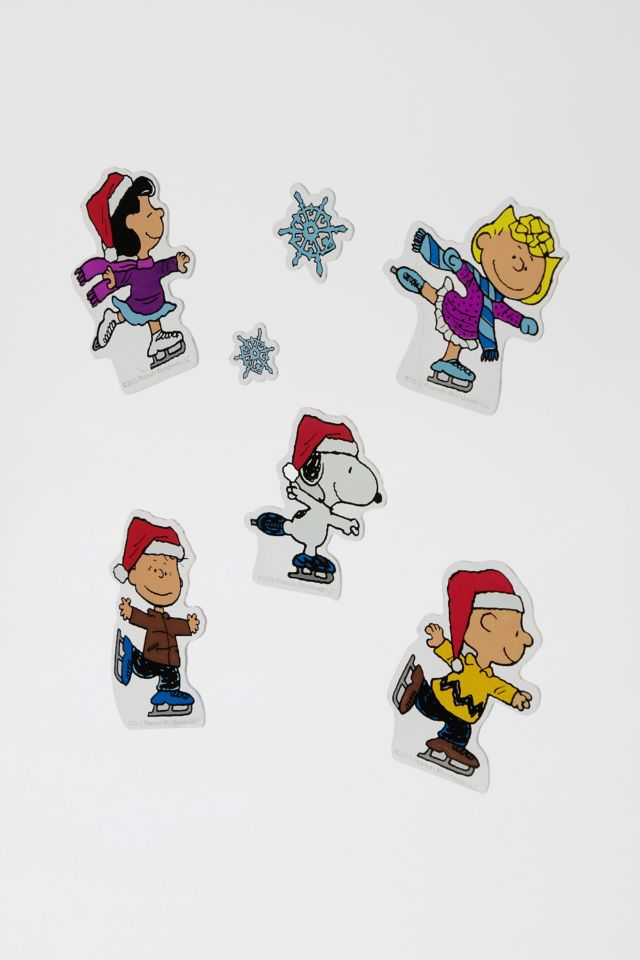 Peanuts Characters Ice Skating Window Cling Set #4