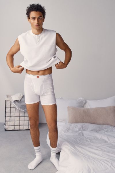 Hanes Uo Exclusive Boxer Brief 2-pack In White, Men's At Urban Outfitters In White