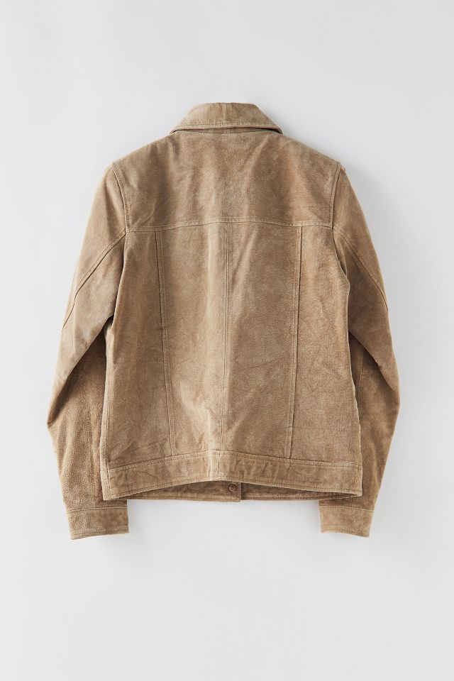 Vintage Button Front Leather Jacket #1