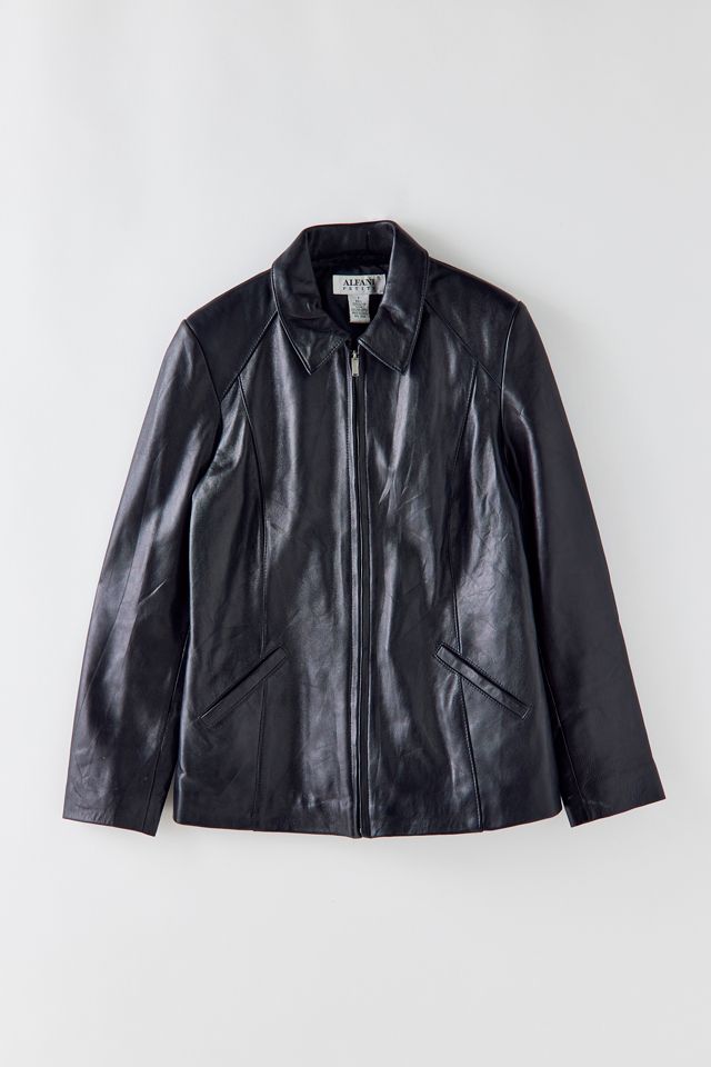ジャケット・アウター dead stock vintage leather jacket Vintage Zip Front Leather Jacket | Urban Outfitters