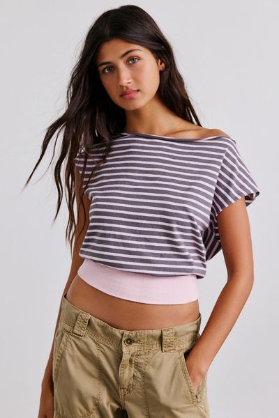 Out From Under Off-The-Shoulder Banded Hem Tee