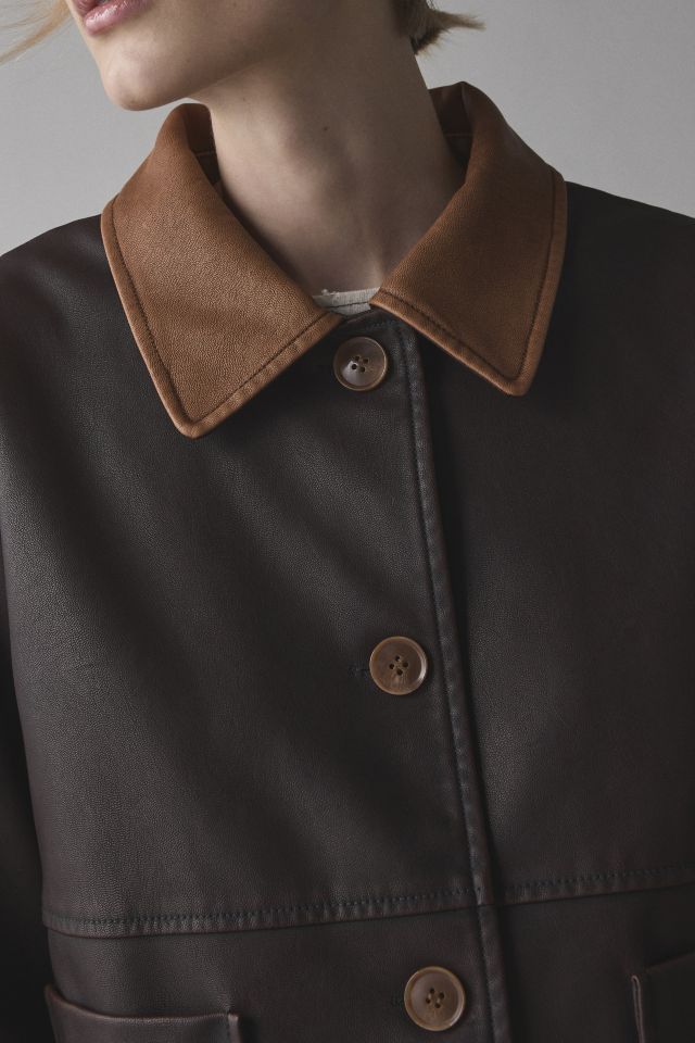 Kimchi Blue Catherine Faux Leather Barn Jacket #1