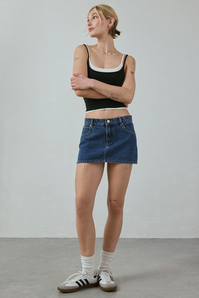 Abrand 99 Bella Low-Rise Denim Micro Mini Skirt #2