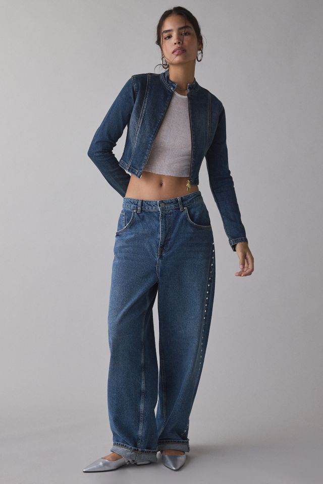 Abrand Devotion Slip Zip-Front Denim Jacket #2
