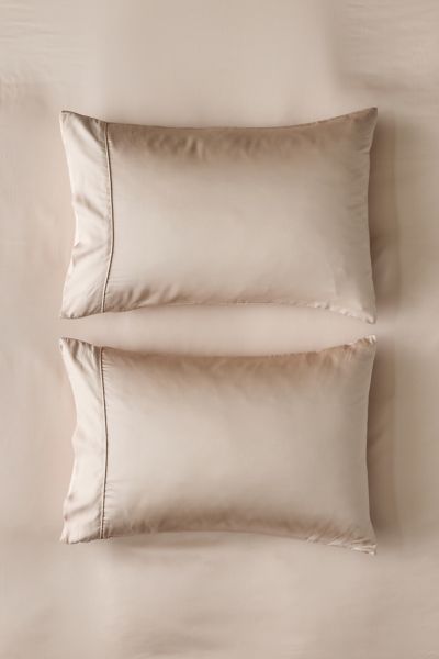 Ettitude Signature Sateen Pillowcase Set In Tan At Urban Outfitters