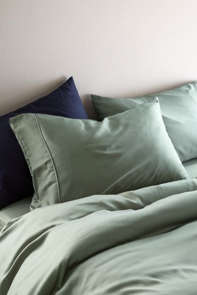 Ettitude Signature Sateen Pillowcase Set In Green At Urban Outfitters