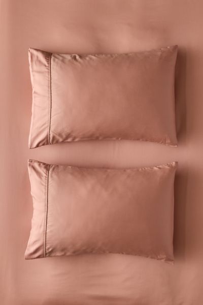 Ettitude Signature Sateen Pillowcase Set In Rust At Urban Outfitters