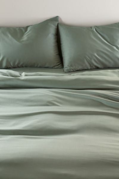 Ettitude Signature Sateen Duvet Cover In Green At Urban Outfitters