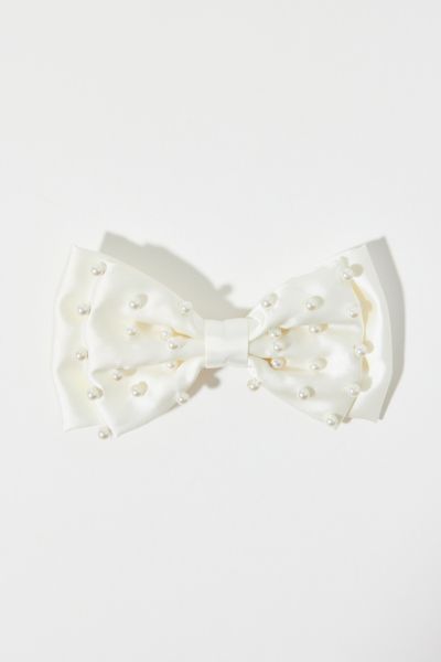 Petite Barrette à Cheveux en Satin Perle