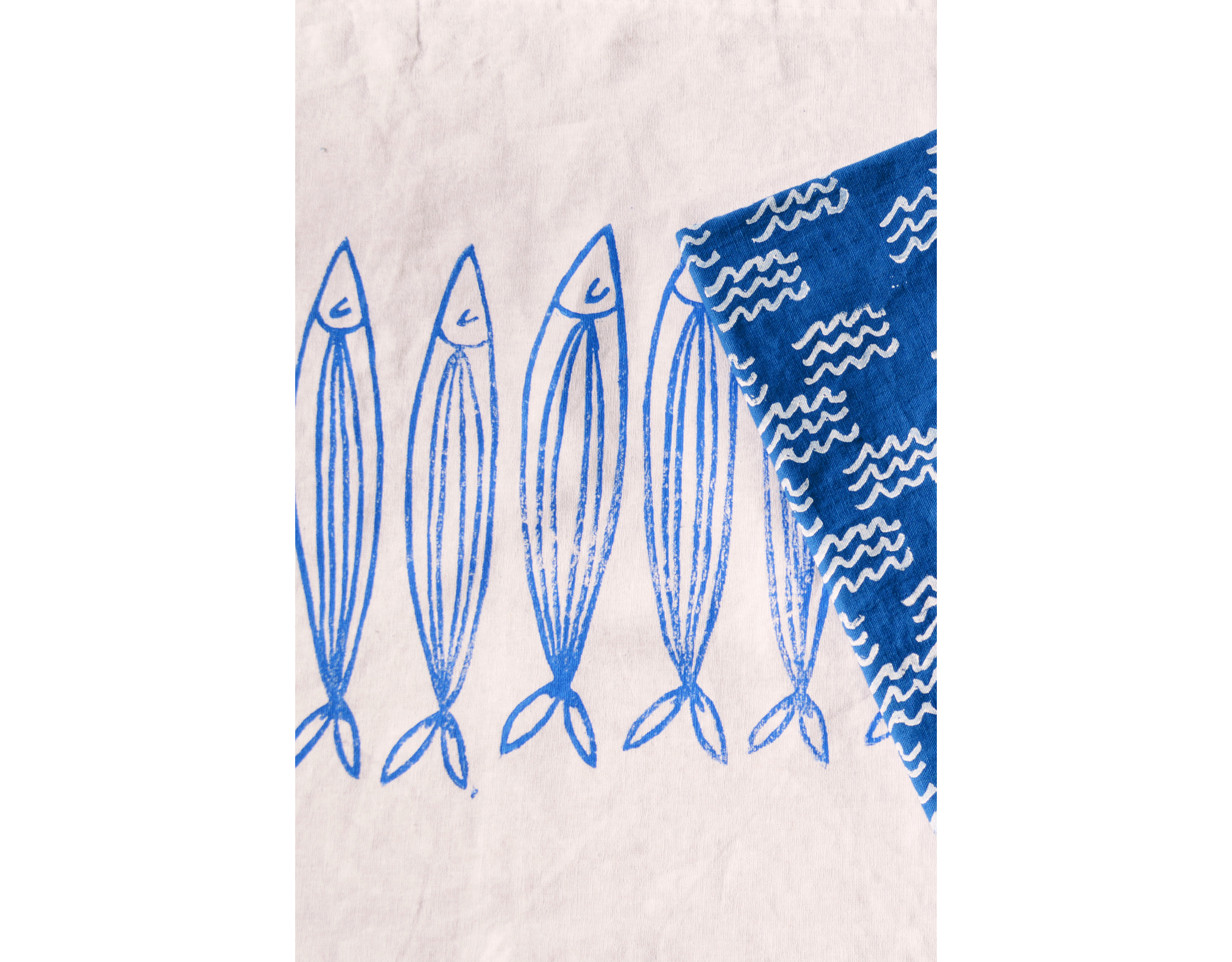 Julie Peach Block Printed Sardines Table Runner