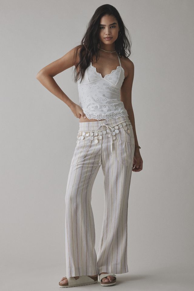 Kimchi Blue Simone Linen-Blend Flare Pant