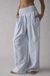 Kimchi Blue Caroline Smocked Wide Leg Linen-Blend Pant