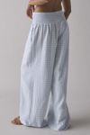Kimchi Blue Caroline Smocked Wide Leg Linen-Blend Pant