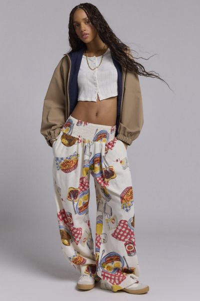 Kimchi Blue Caroline Smocked Wide Leg Linen-Blend Pant Product Page