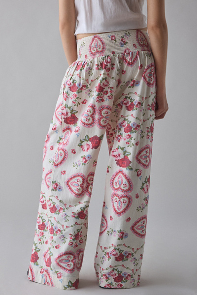 Kimchi Blue Caroline Smocked Wide Leg Linen-Blend Pants