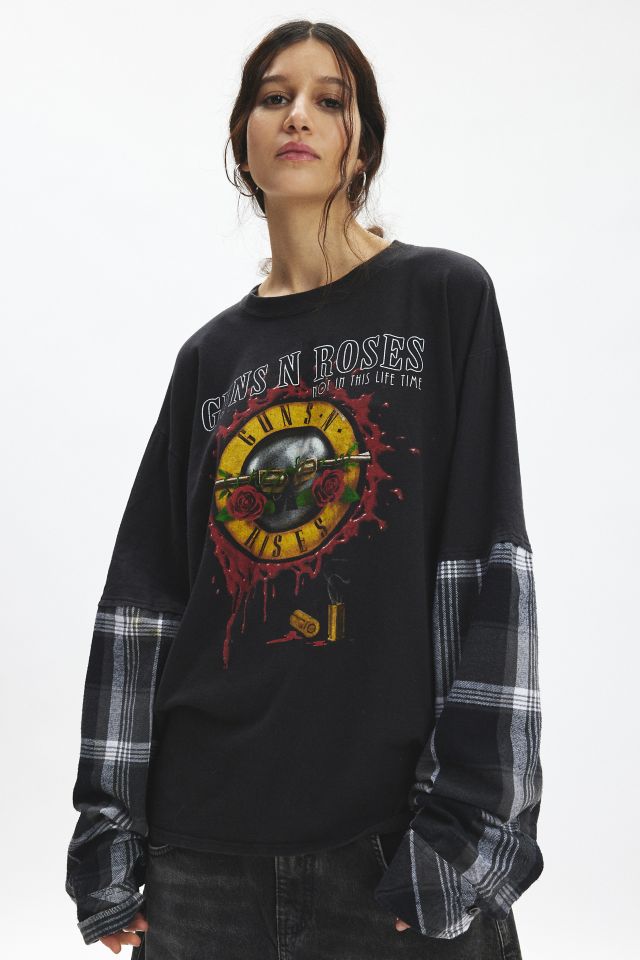 Urban Renewal Remade Flannel Sleeve Music Tee #3