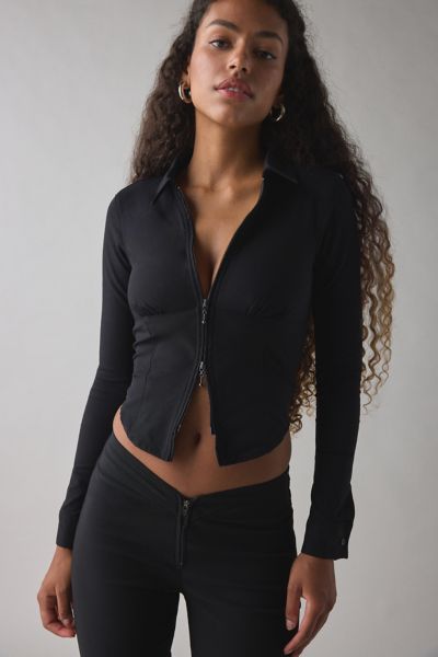 Silence + Noise Hailey Zip-Up Slim Shirt