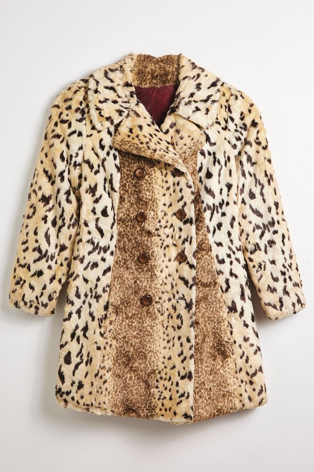 Vintage Animal Pattern Faux Fur Jacket | Urban Outfitters