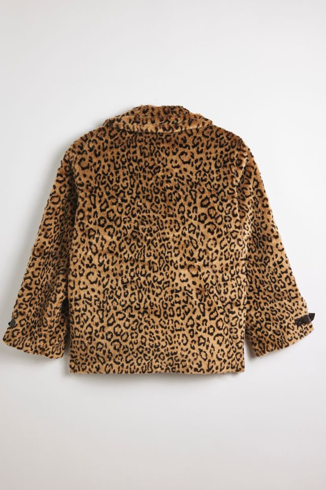 Vintage Leopard Pattern Faux Fur Jacket | Urban Outfitters