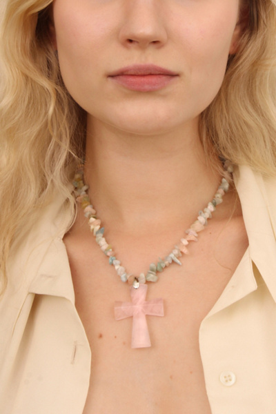 Velvet Luna Crystal Cross Necklace | Urban Outfitters