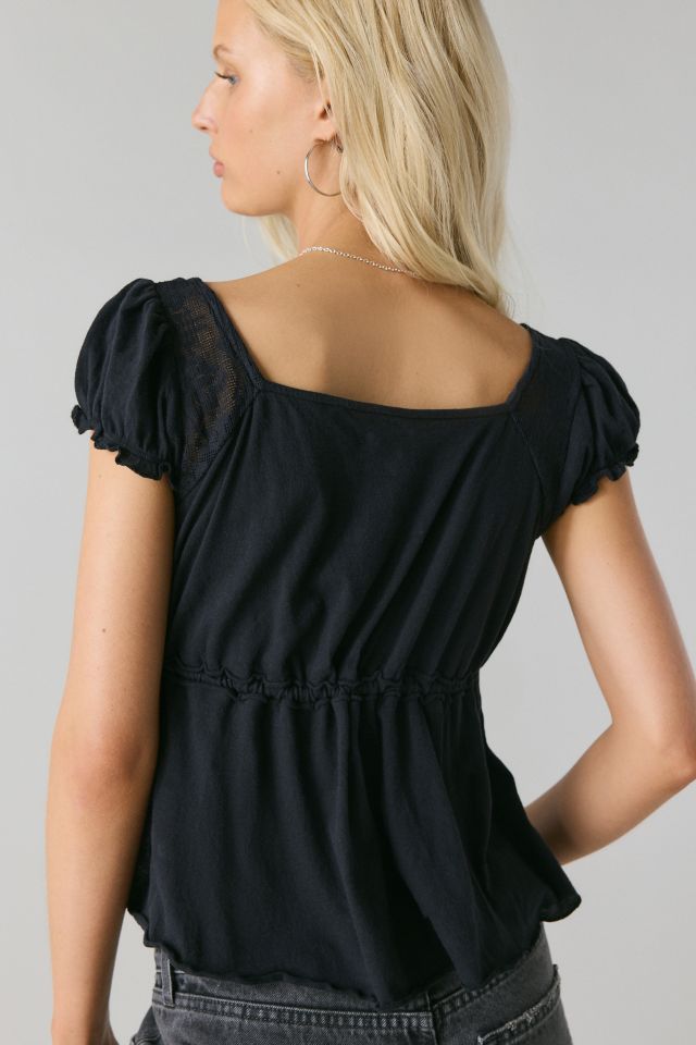Kimchi Blue Lulu Lace-Trim Babydoll Flyaway Blouse #3