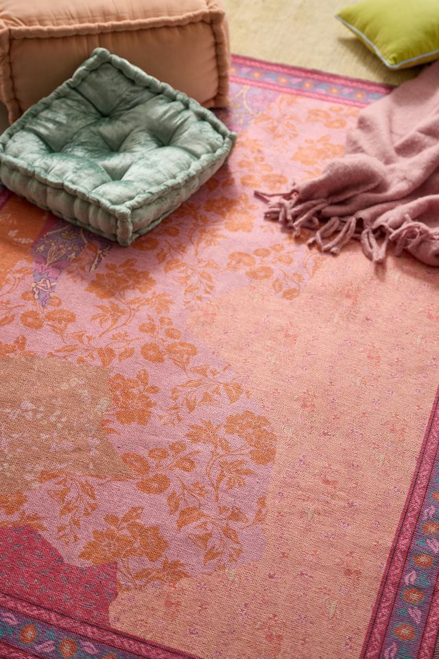 Rosalie Wallpaper Collage Washable Printed Rug #1